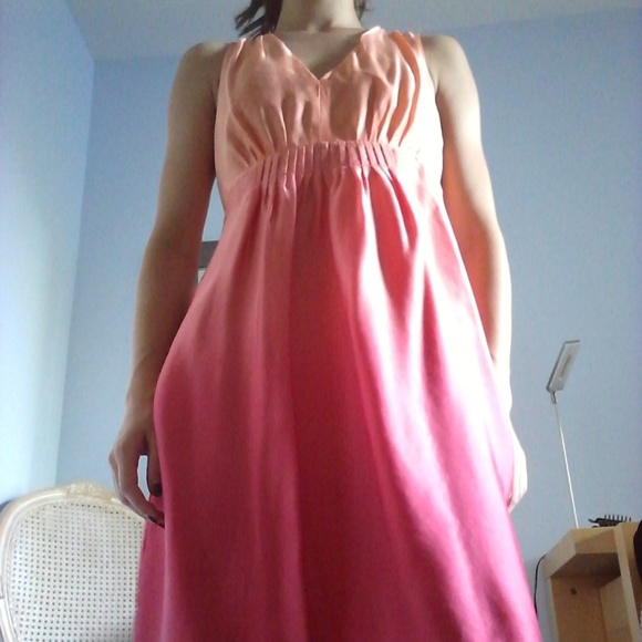 Gradient Orange to Red Silk Dress - Picture 2 of 9